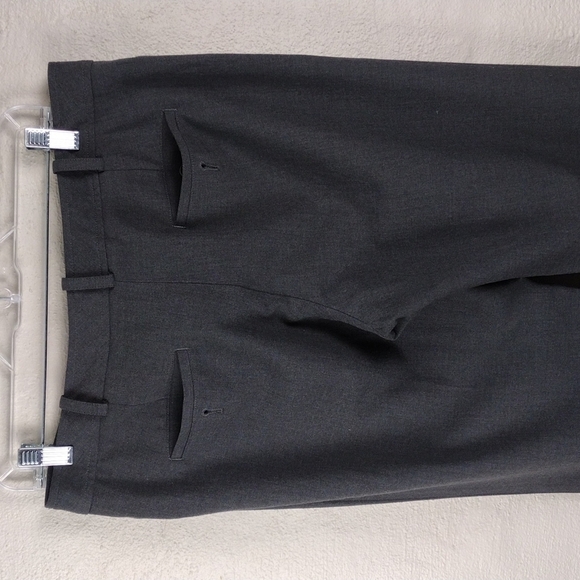 Talbots Signature Gray Mid Rise Flat Front Straight Leg Casual Trouser Pant - Picture 11 of 12